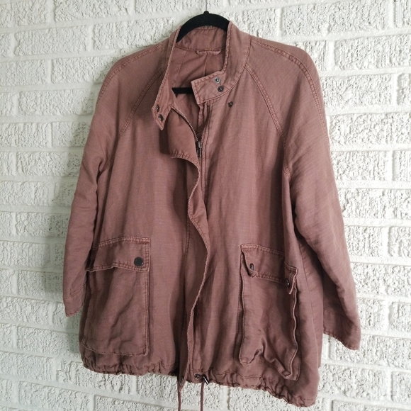 Free People Slouchy Drawstring  Bomber Jacket - Picture 3 of 10